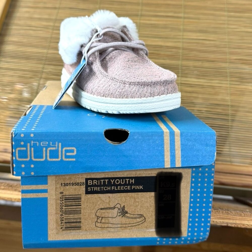 NWT Kids Hey Dude Booties - Britt Youth Stretch Fleece Pink!